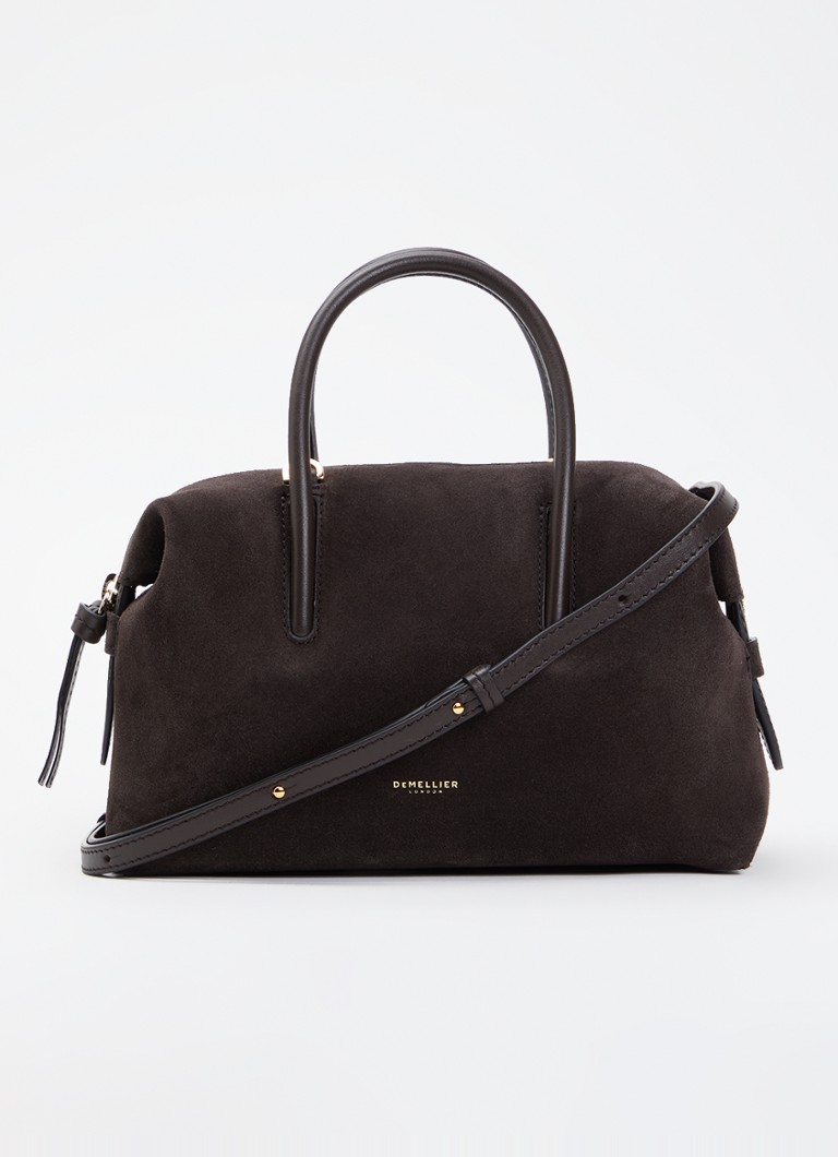 DeMellier Dames The Stockholm Small handtas van suède in de kleur Donkerbruin, maat: 1SZ