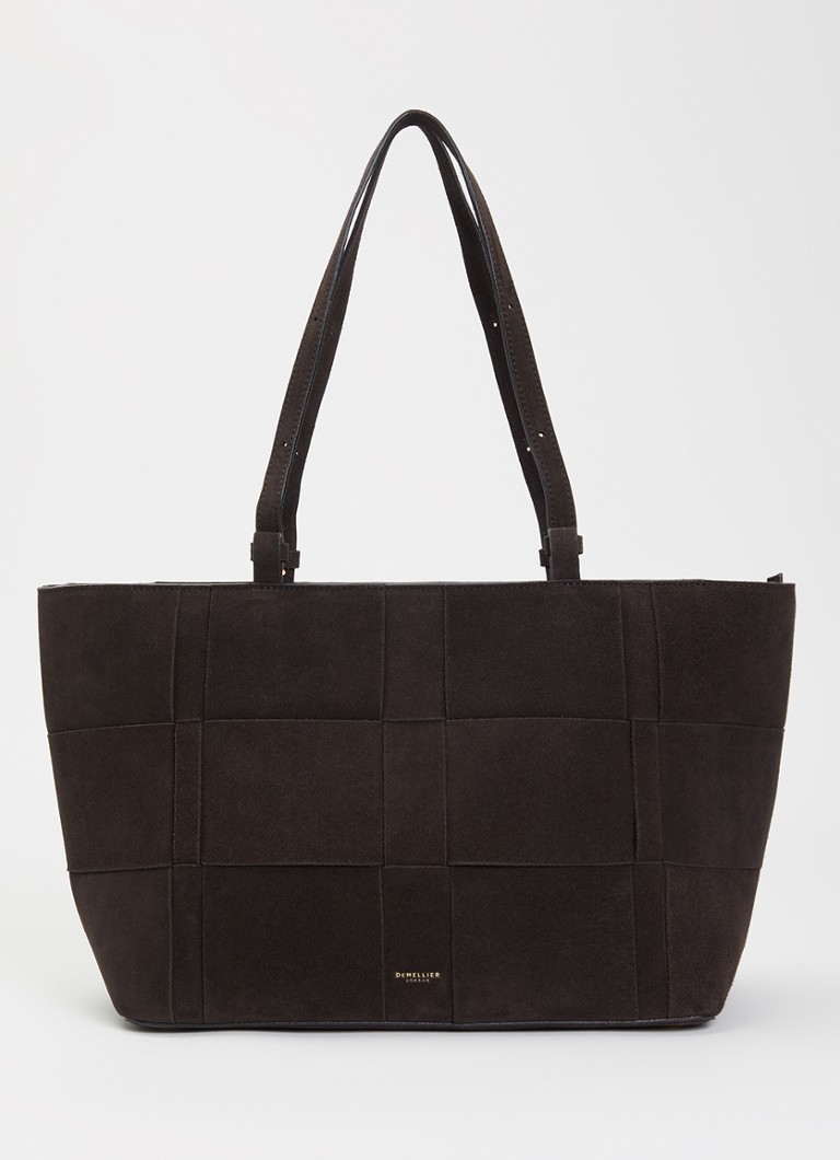 DeMellier Dames The Florence handtas van suède met verstelbare schouderriem in de kleur Donkerbruin, maat: 1SZ