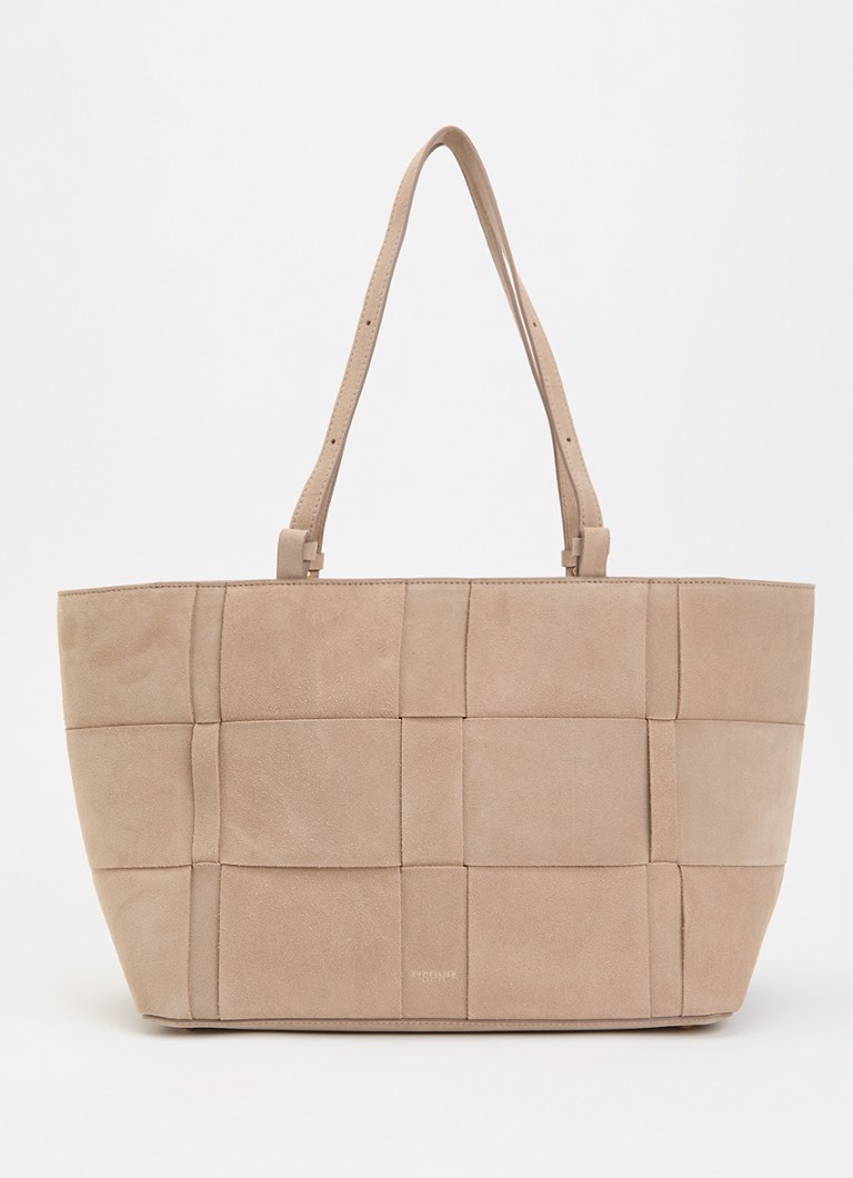 DeMellier Dames The Florence schoudertas van suéde in de kleur Taupe, maat: 1SZ