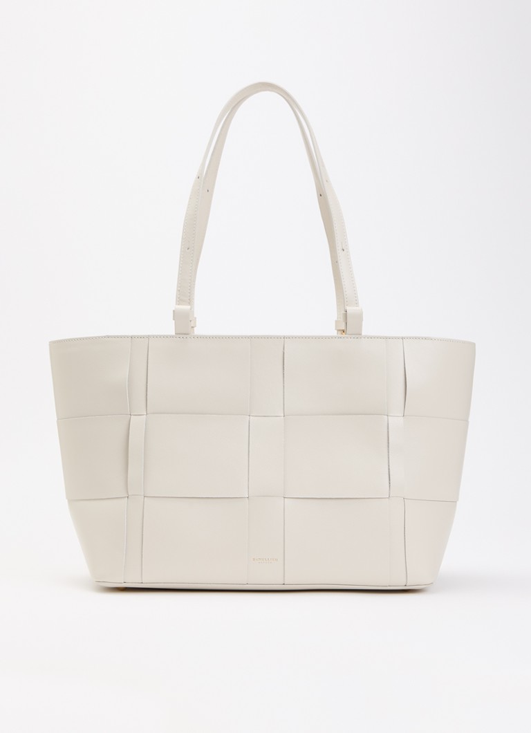 DeMellier Dames The Florence shopper van leer in de kleur Gebroken wit, maat: 1SZ