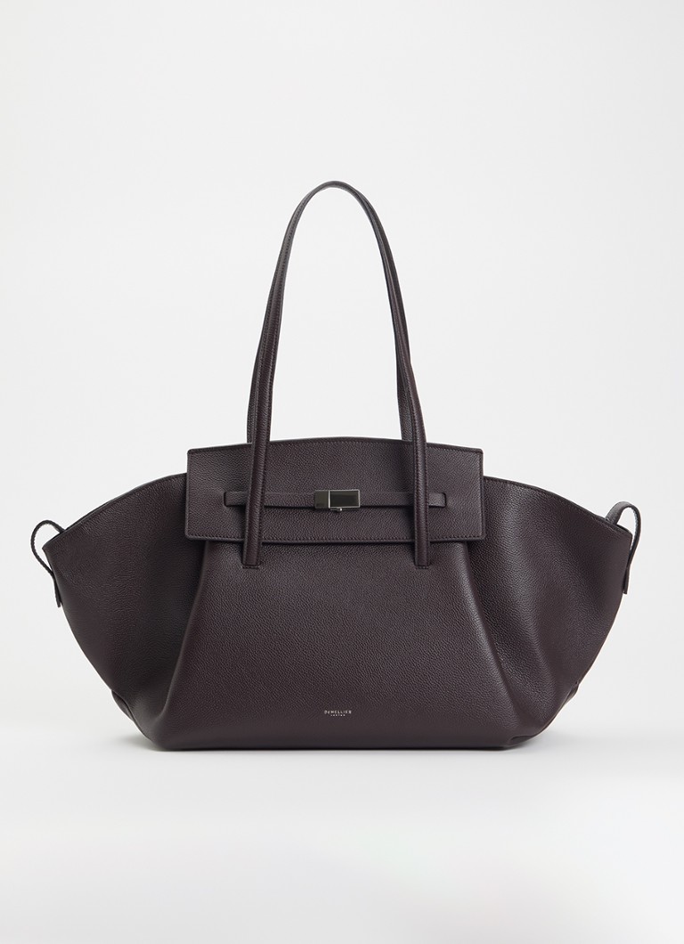 DeMellier Dames The Brooklyn shopper van leer in de kleur Donkerbruin, maat: 1SZ