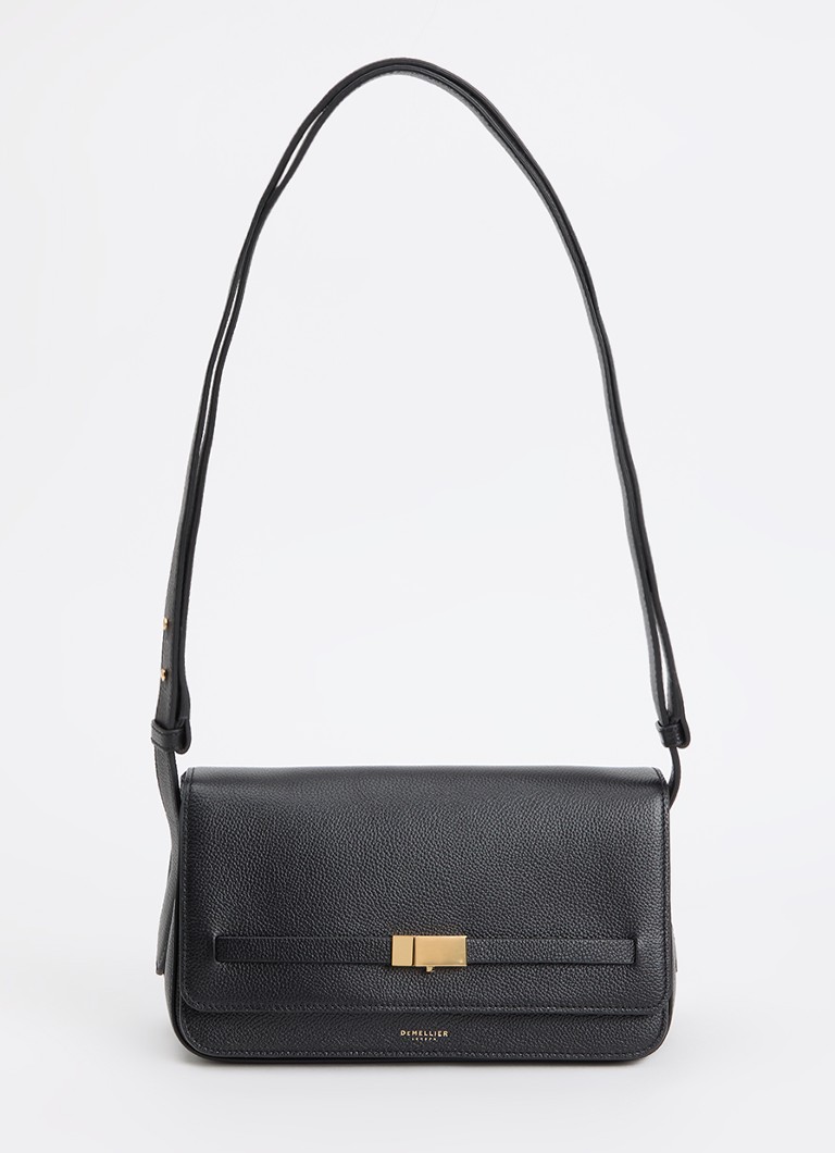 DeMellier Dames The New York crossbodytas van leer met verstelbare schouderriem in de kleur Zwart, maat: 1SZ