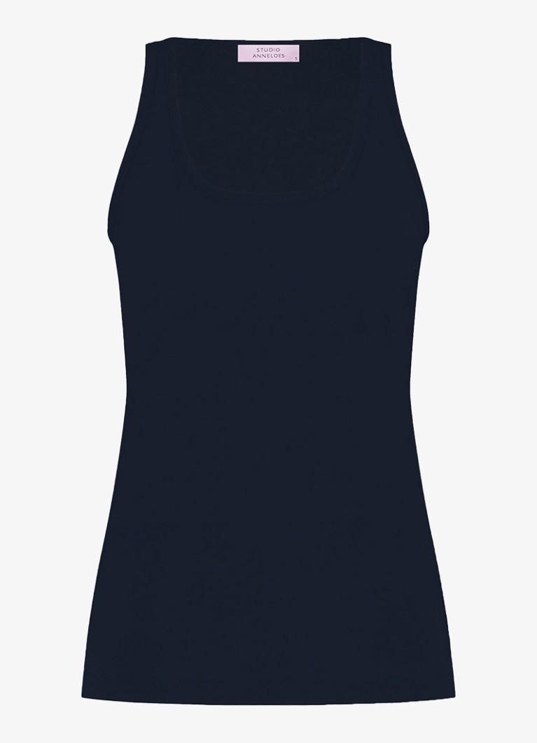 Studio Anneloes Dames Fran tanktop met stretch in de kleur Zwart, maat: XXS