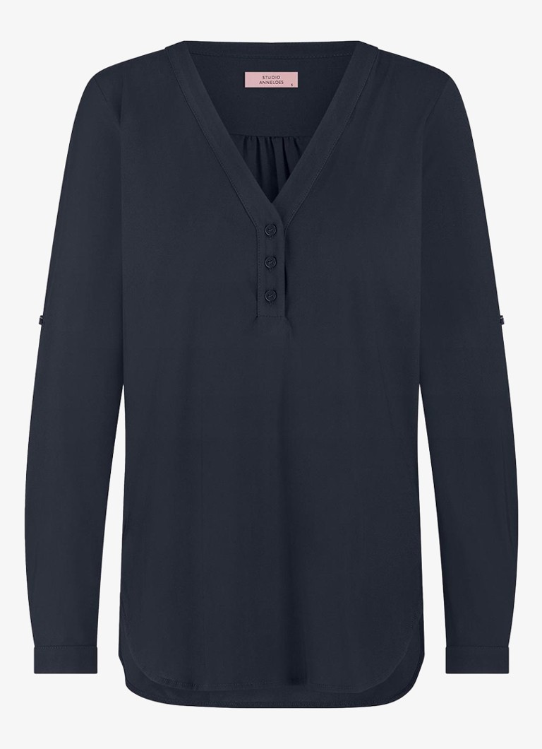 Studio Anneloes Dames Evi tuniek van travelstof in de kleur Blauw, maat: XL