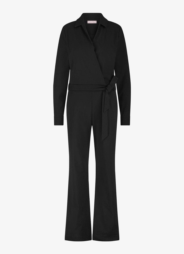 Studio Anneloes Dames Wide fit jumpsuit met strikceintuur in de kleur Zwart, maat: XL