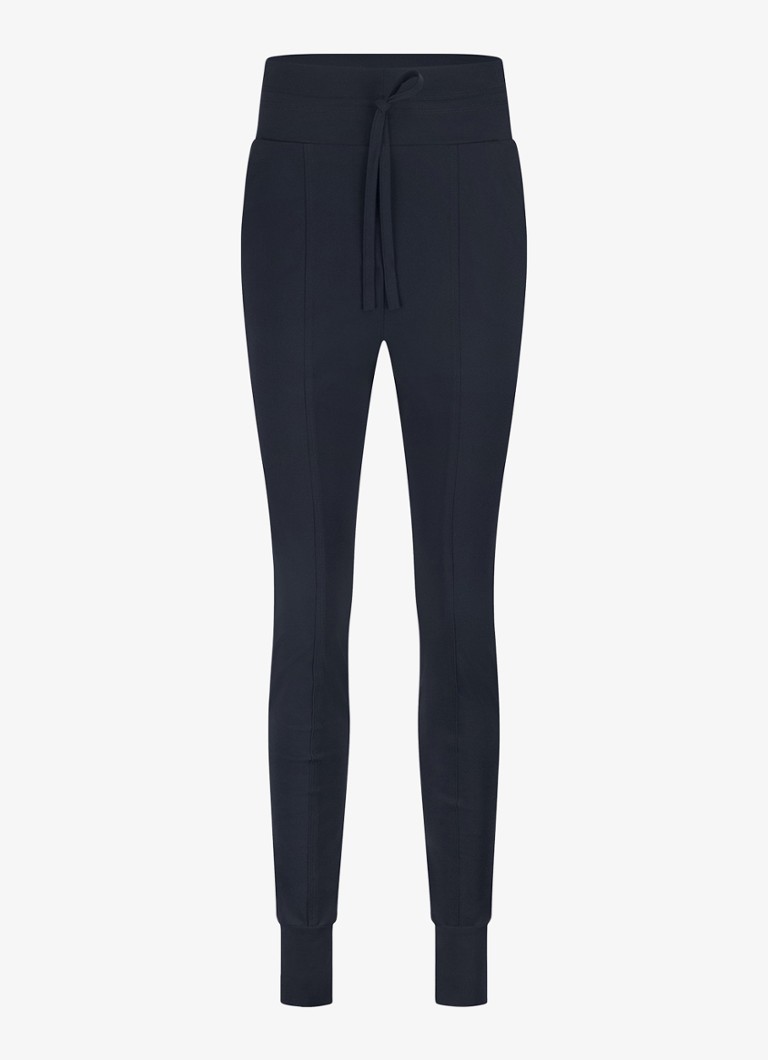 Studio Anneloes Dames High waist tapered fit pantalon met steekzakken in de kleur Donkerblauw, maat: M