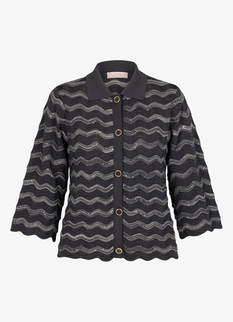 Studio Anneloes Dames Jacy vest met lurex in de kleur Grijs, maat: XS