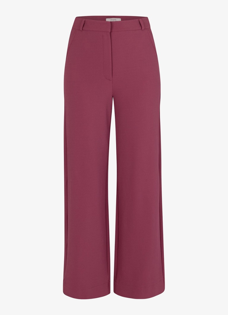 Studio Anneloes Dames Luz high waist loose fit pantalon met steekzakken in de kleur Roze, maat: S