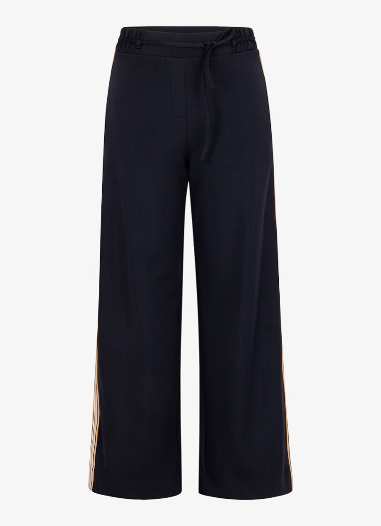 Studio Anneloes Dames Iggy high waist wide fit broek met steekzakken in de kleur Zwart, maat: XL