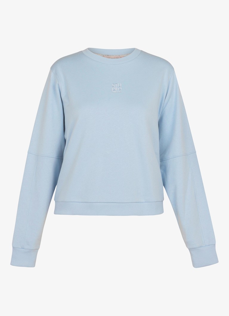 Studio Anneloes Dames Pleuni sweater met logo in de kleur Blauw, maat: XL