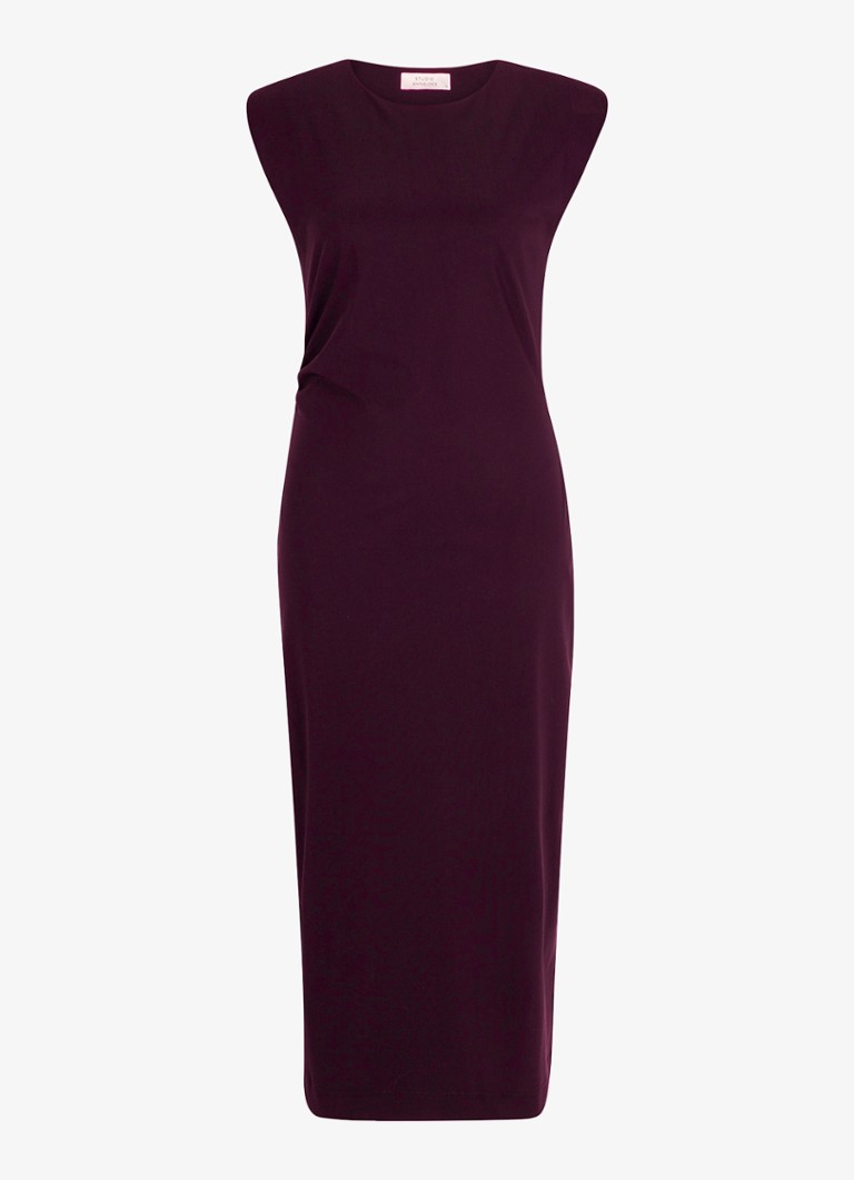 Studio Anneloes Dames Jewel midi jurk met ronde hals in de kleur Paars, maat: XXL
