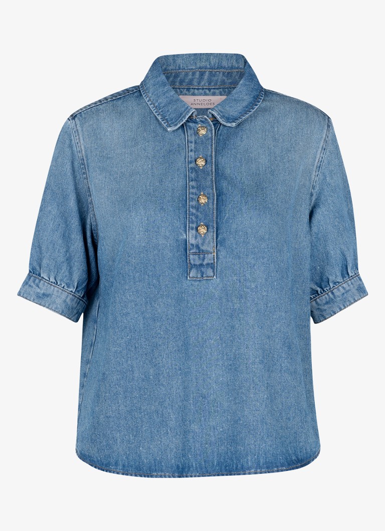 Studio Anneloes Dames Stelle tuniek van denim in de kleur Blauw, maat: S