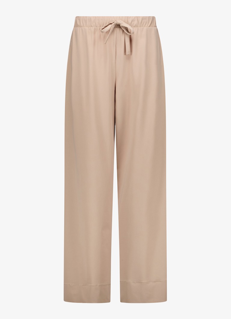 Studio Anneloes Dames Grace high waist wide fit broek met trekkoord in de kleur Bruin, maat: M
