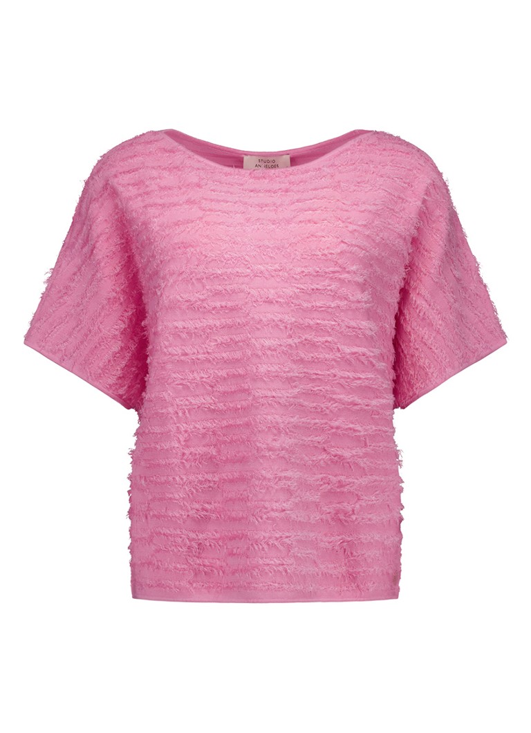 Studio Anneloes Dames Lenti top met boothals in de kleur Roze, maat: S