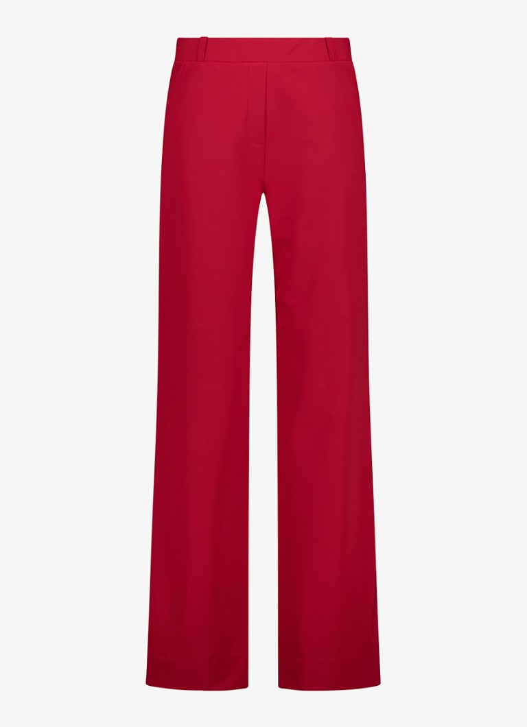 Studio Anneloes Dames Lexie loose fit pantalon met paspelzakken in de kleur Rood, maat: S