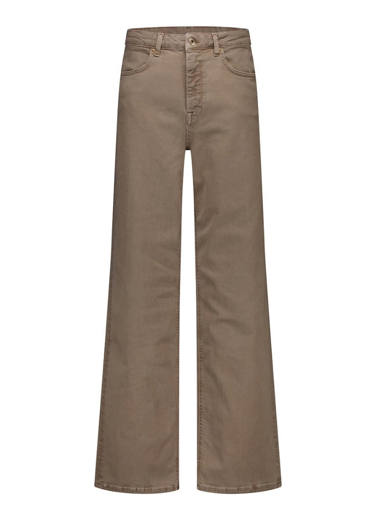 Studio Anneloes Dames Lexie loose fit jeans met gekleurde wassing in de kleur Bruin, maat: XS
