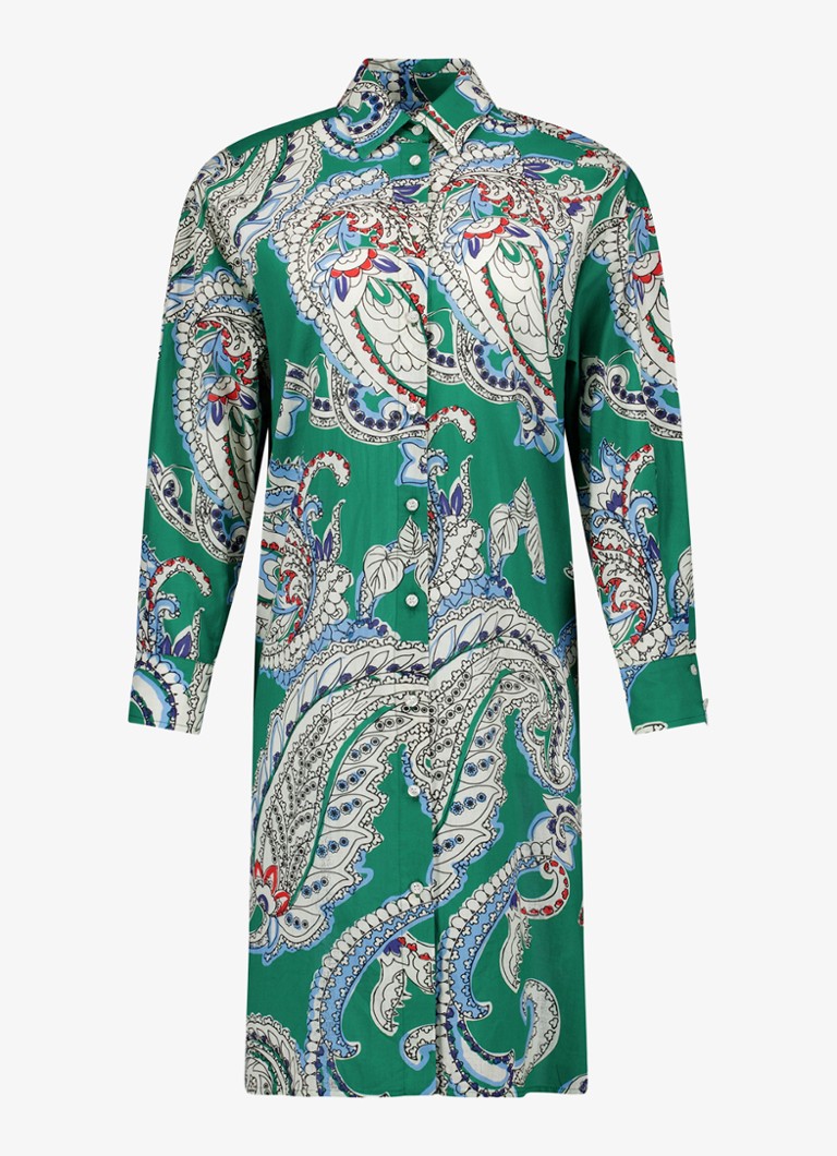 Studio Anneloes Dames Esti blouse met paisley dessin in de kleur Groen, maat: XXL