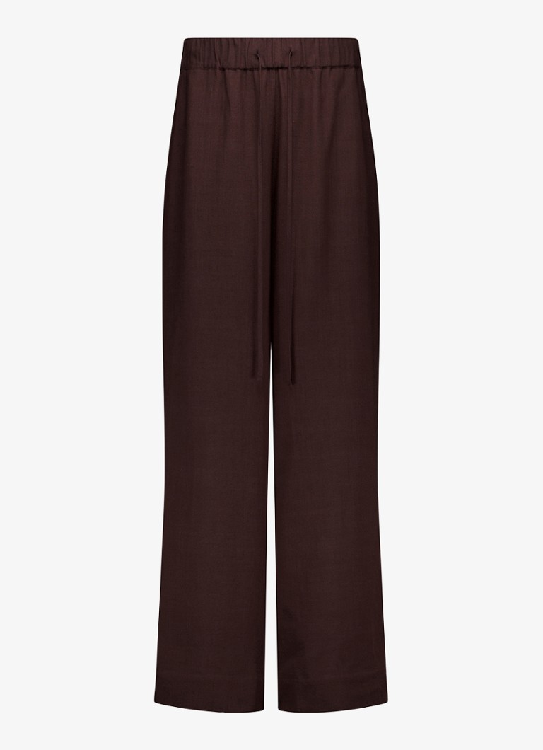 Studio Anneloes Dames Grace loose fit palazzo in linnenblend in de kleur Bruin, maat: M
