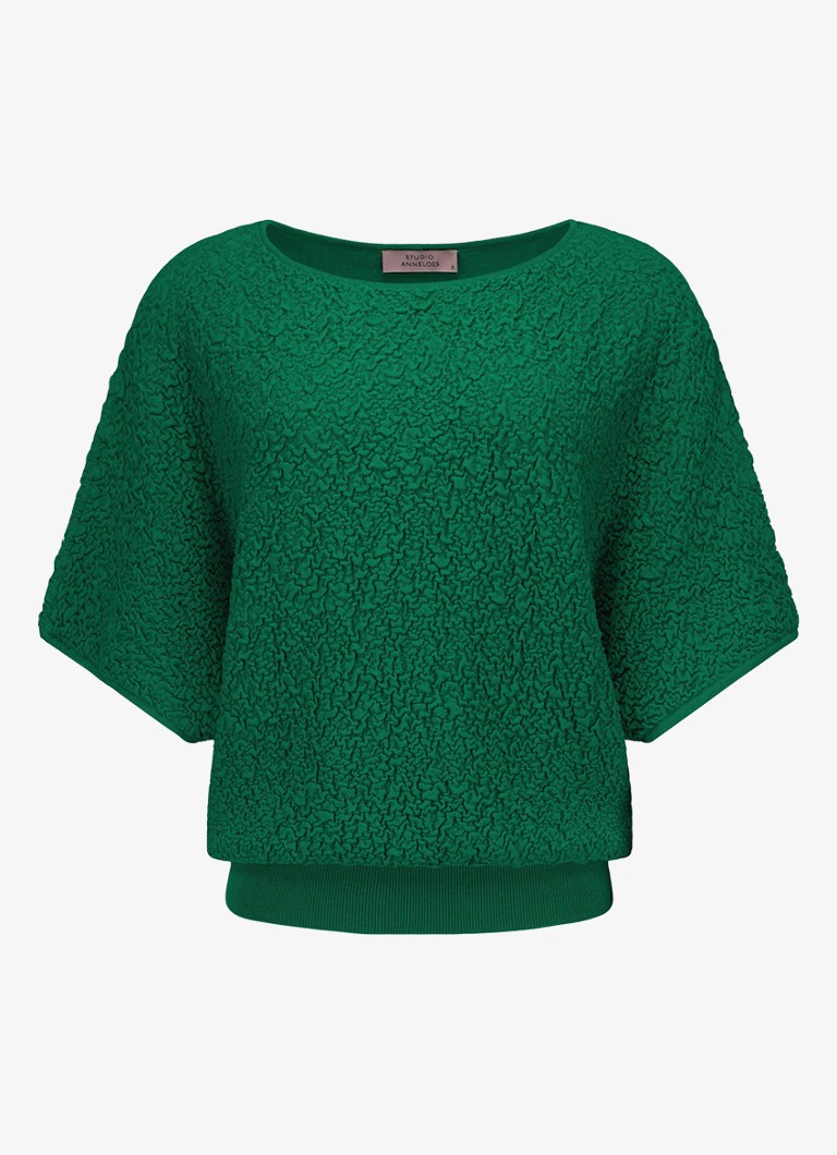 Studio Anneloes Dames Lenti top met structuur in de kleur Groen, maat: XS