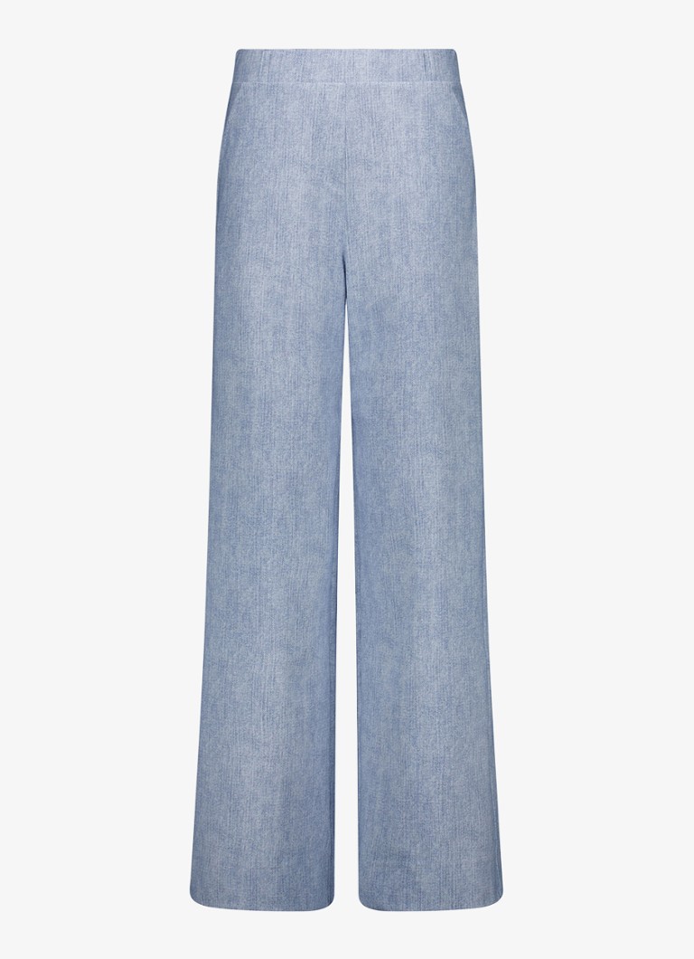Studio Anneloes Dames Lexie high waist loose fit pantalon met steekzakken in de kleur Blauw, maat: L