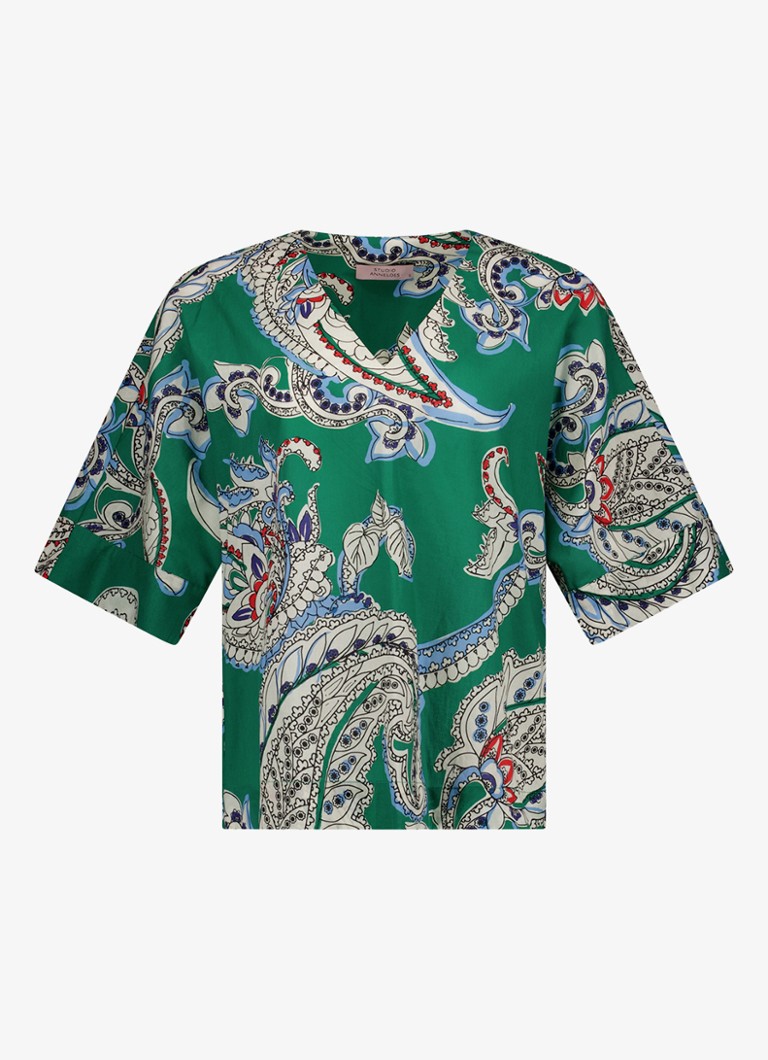 Studio Anneloes Dames Madison top met paisley dessin in de kleur Multicolor, maat: XL