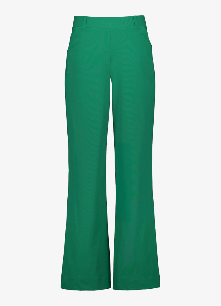 Studio Anneloes Dames Marilon high waist loose fit pantalon met steekzakken in de kleur Groen, maat: M