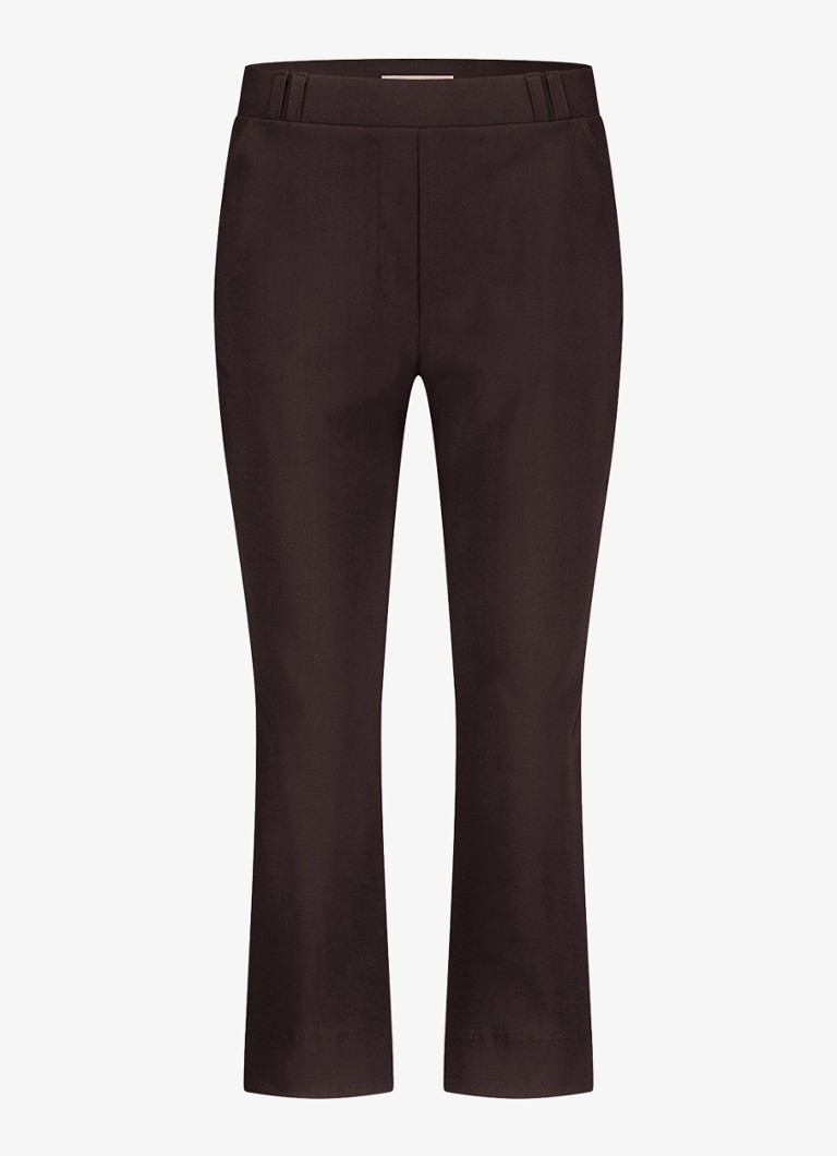 Studio Anneloes Dames Anne straight fit mid waist capri broek in de kleur Bruin, maat: XXL