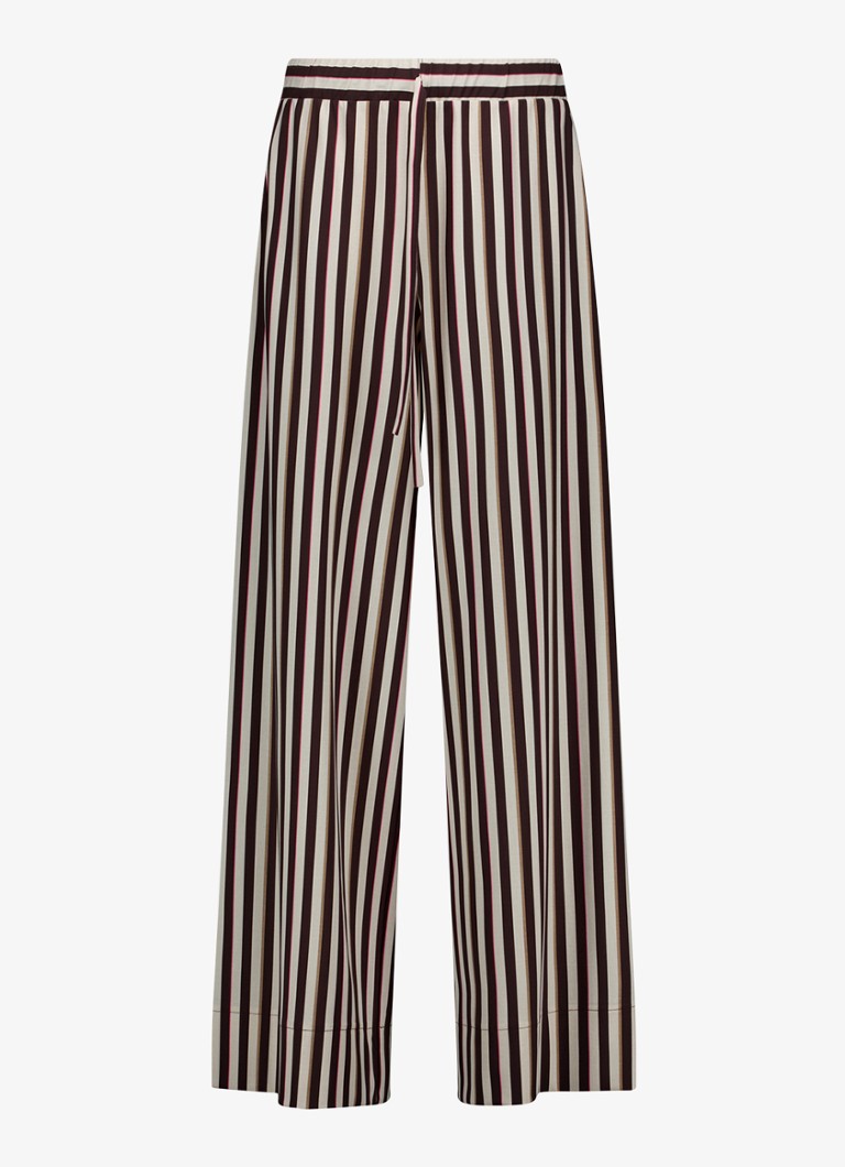 Studio Anneloes Dames Grace pantalon met streepprint in de kleur Bruin, maat: XL