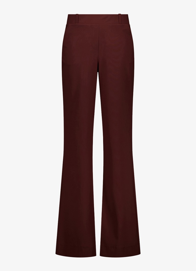 Studio Anneloes Dames Marilon high waist loose fit pantalon met steekzakken in de kleur Bordeauxrood, maat: L