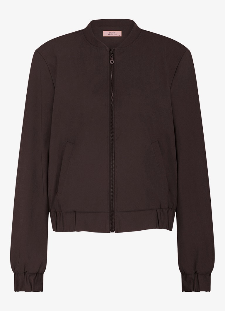 Studio Anneloes Dames Benja bomberjack met steekzakken in de kleur Bruin, maat: M
