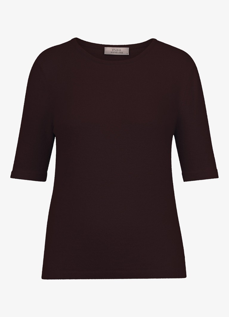 Studio Anneloes Dames Felica fijngebreide pullover met ronde hals in de kleur Beige, maat: S