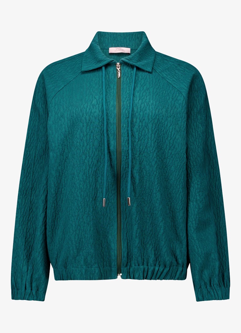 Studio Anneloes Dames Maye bomberjack met structuur in de kleur Zeegroen, maat: XXL