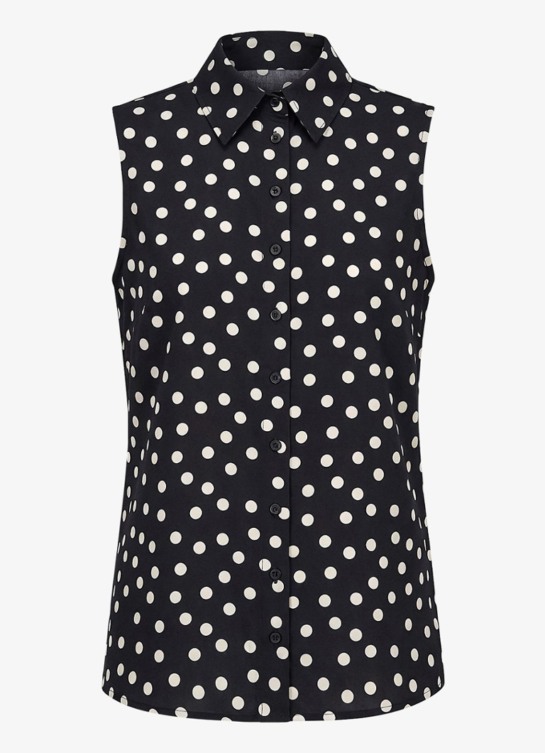 Studio Anneloes Dames Bobby Dot mouwloze blouse met stippenstrip in de kleur Multicolor, maat: M