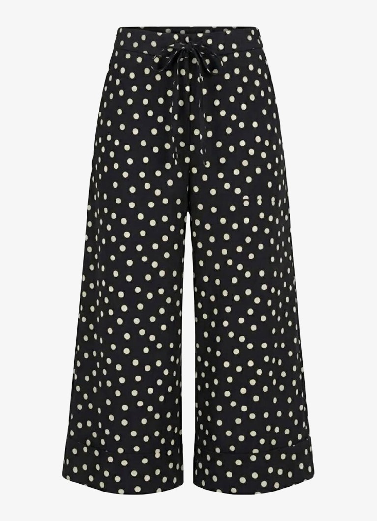 Studio Anneloes Dames Grace Dot high waist wide fit culotte met strippenprint in de kleur Multicolor, maat: XL