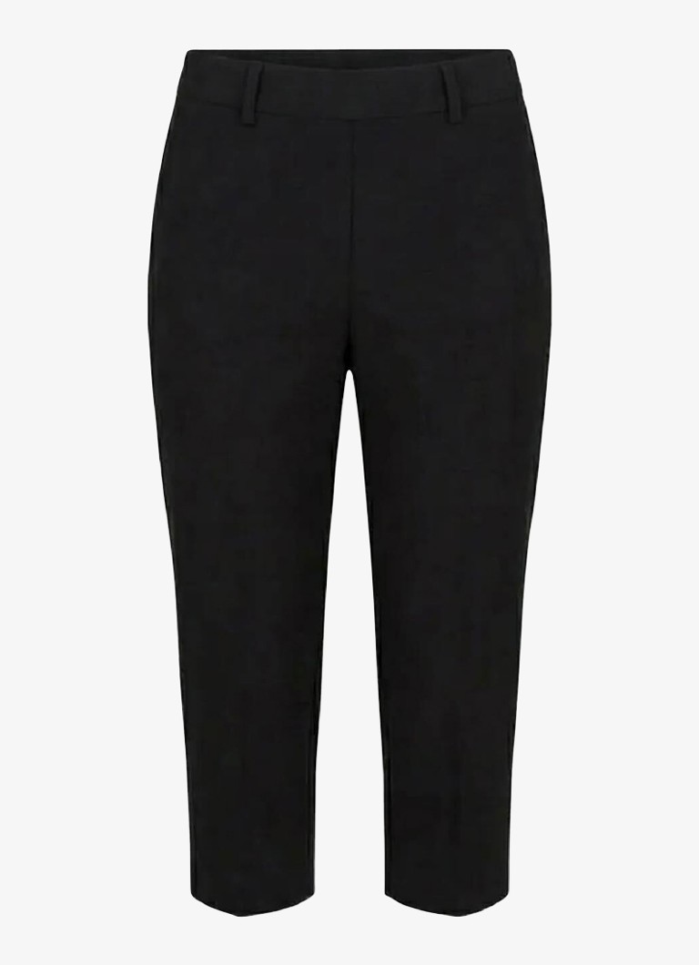 Studio Anneloes Dames Mid waist straight fit capri broek in de kleur Zwart, maat: S