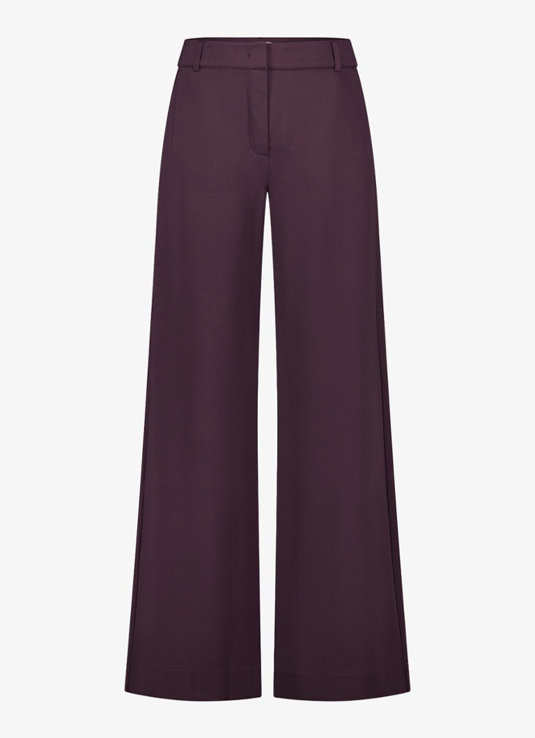 Studio Anneloes Dames Luz twill trousers in de kleur Aubergine, maat: XXL