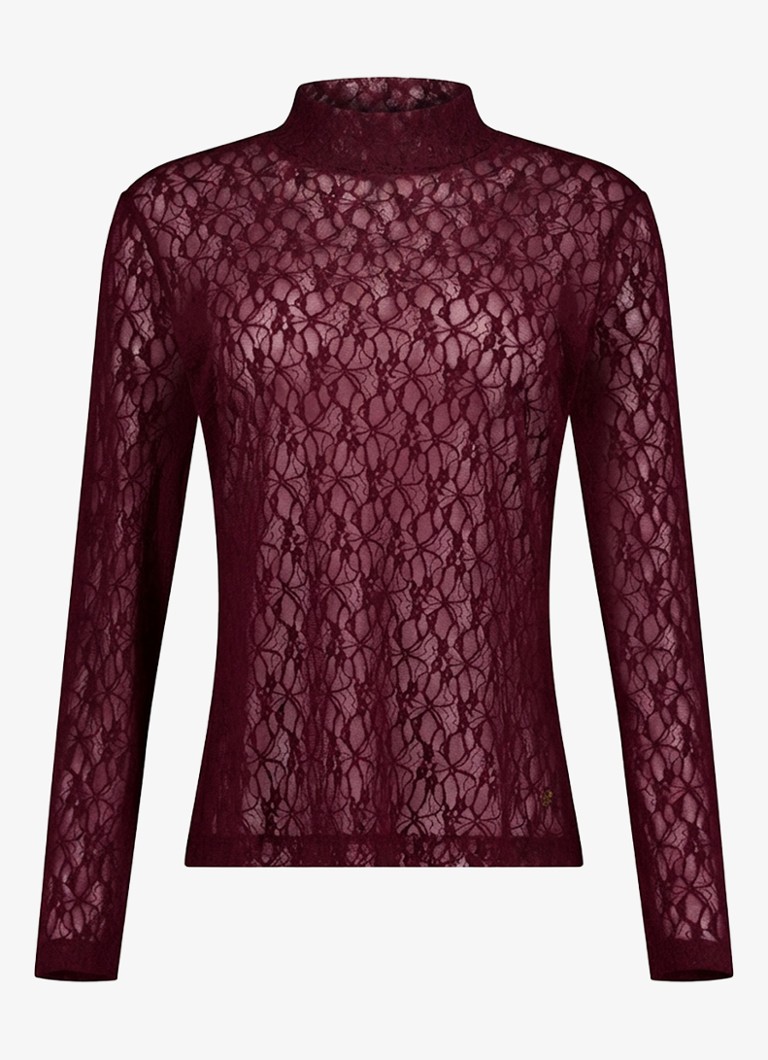 Studio Anneloes Dames Reagan top van kant in de kleur Aubergine, maat: XXL