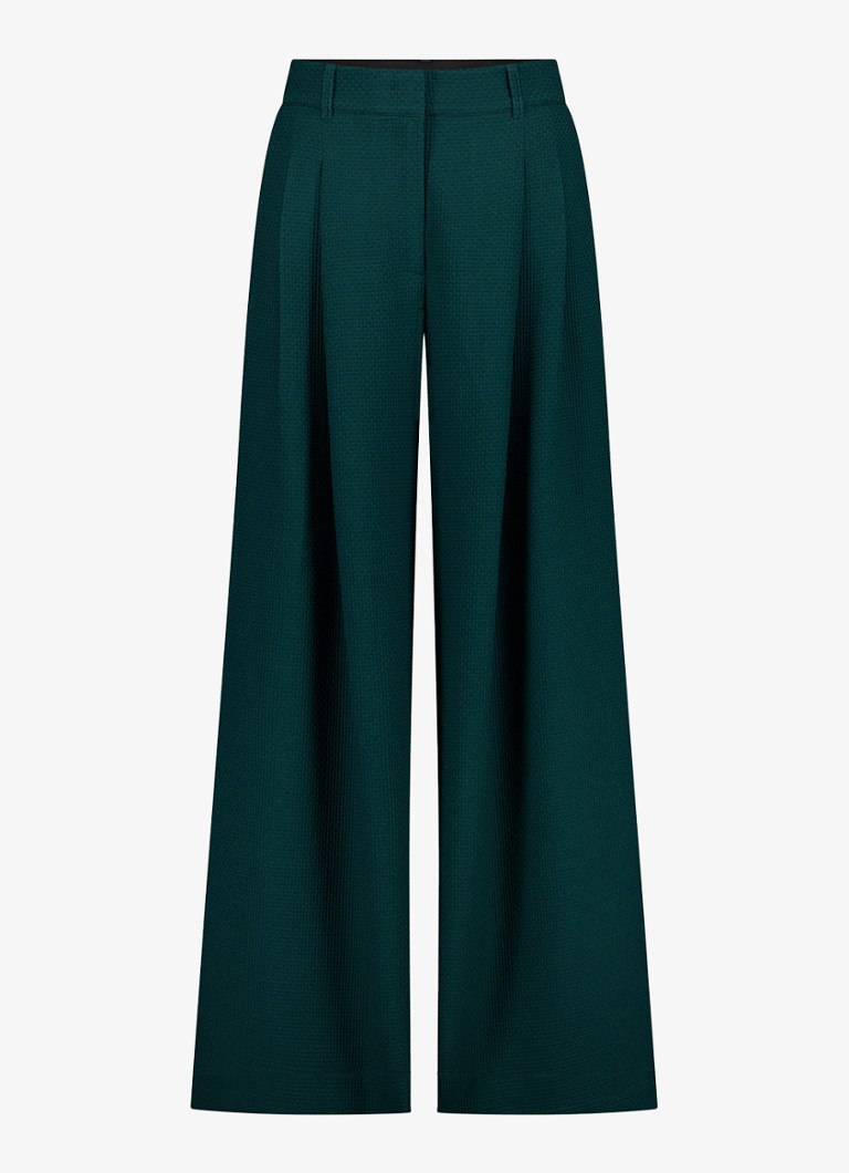 Studio Anneloes Dames Skye high waist wide leg pantalon in de kleur Petrol, maat: S