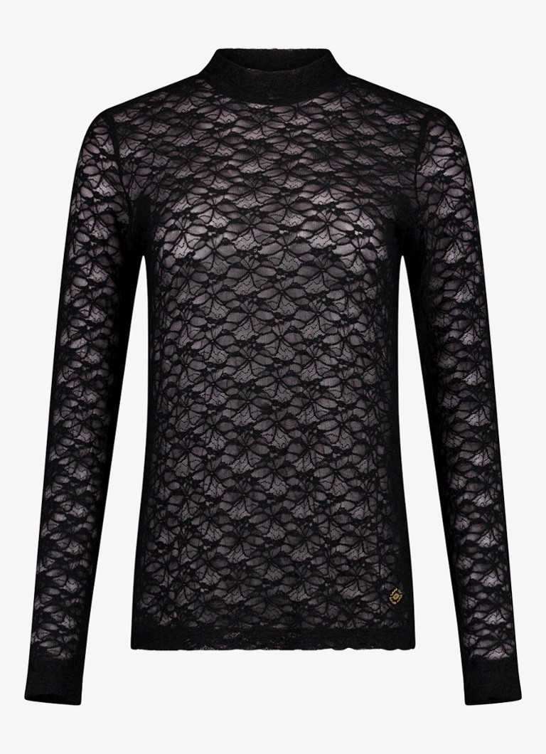 Studio Anneloes Dames Reagan top van kant in de kleur Zwart, maat: XS