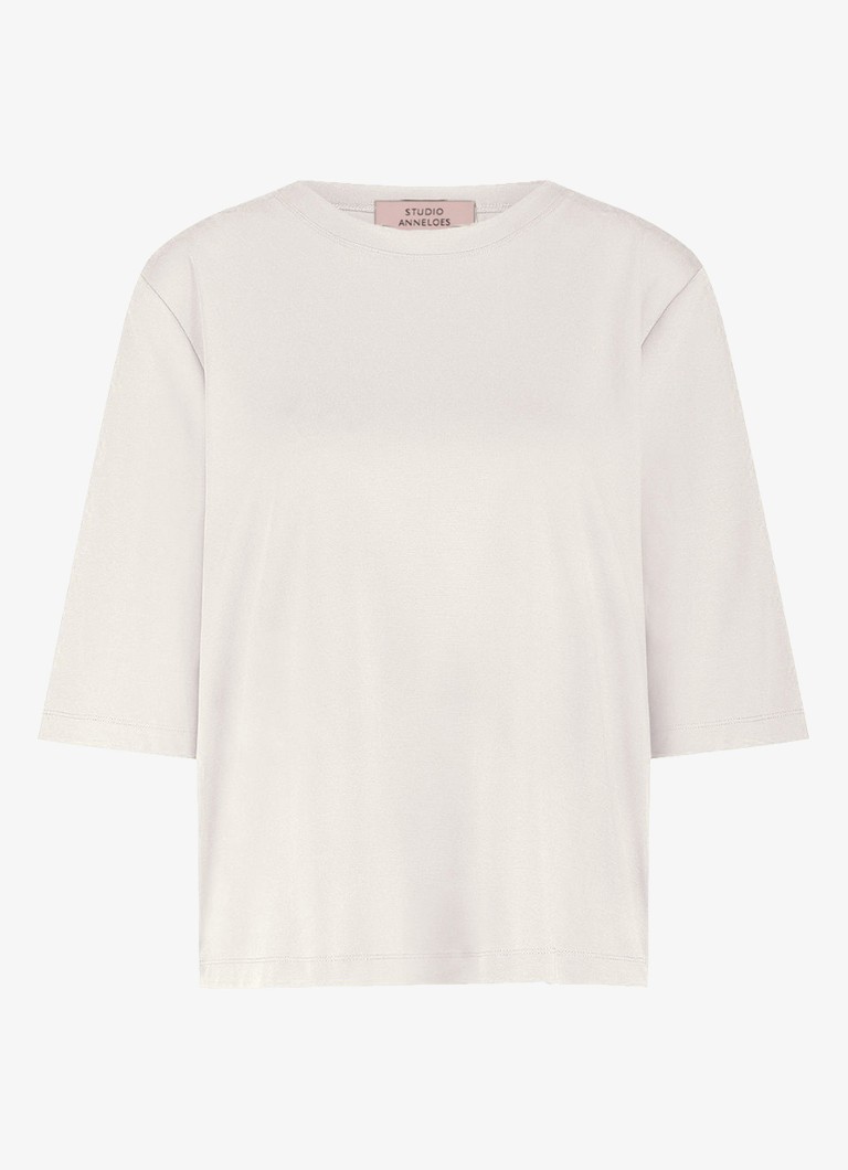 Studio Anneloes Dames Fiore T-shirt met ronde hals in de kleur Wit, maat: XXL