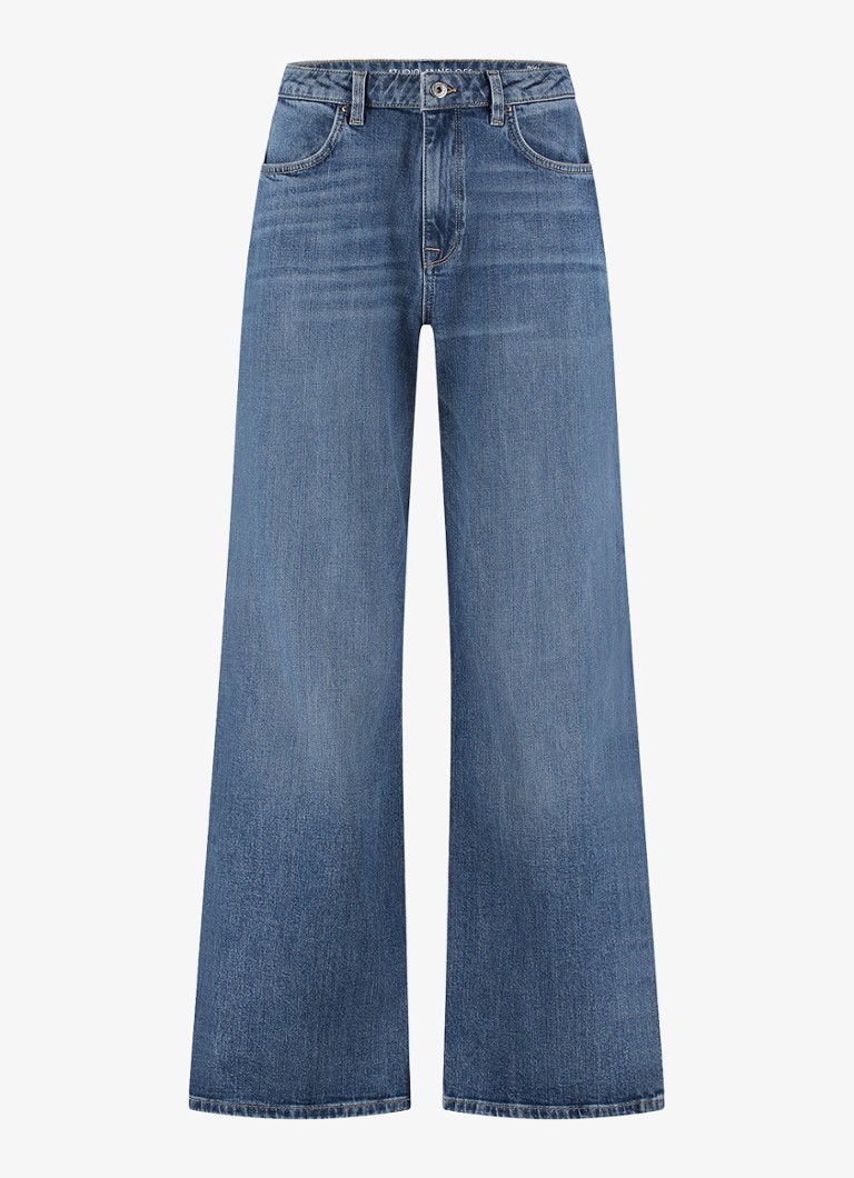 Studio Anneloes Dames Lexie high waist wide leg jeans in de kleur Jeans, maat: XL