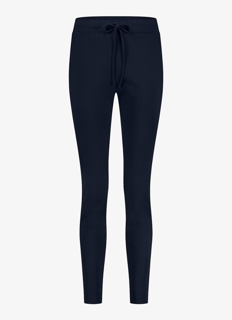 Studio Anneloes Dames High waist tapered fit joggingbroek met steekzakken in de kleur Donkerblauw, maat: XXL