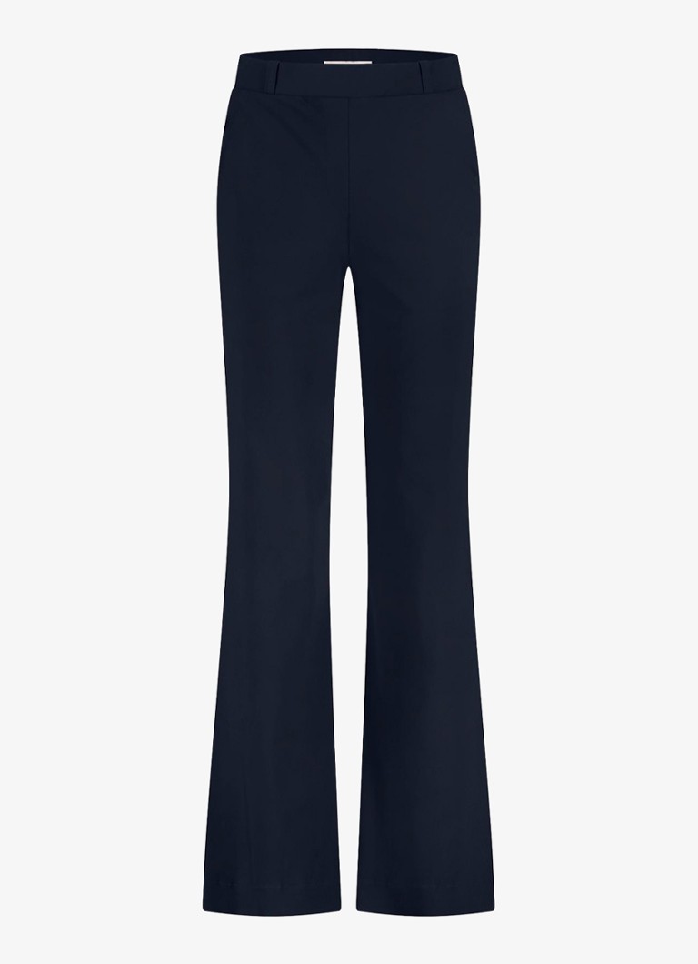 Studio Anneloes Dames Marilon high waist wide fit broek met steekzakken in de kleur Donkerblauw, maat: L