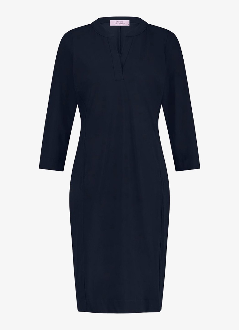 Studio Anneloes Dames Simplicity mini tuniekjurk met steekzakken in de kleur Donkerblauw, maat: XXL