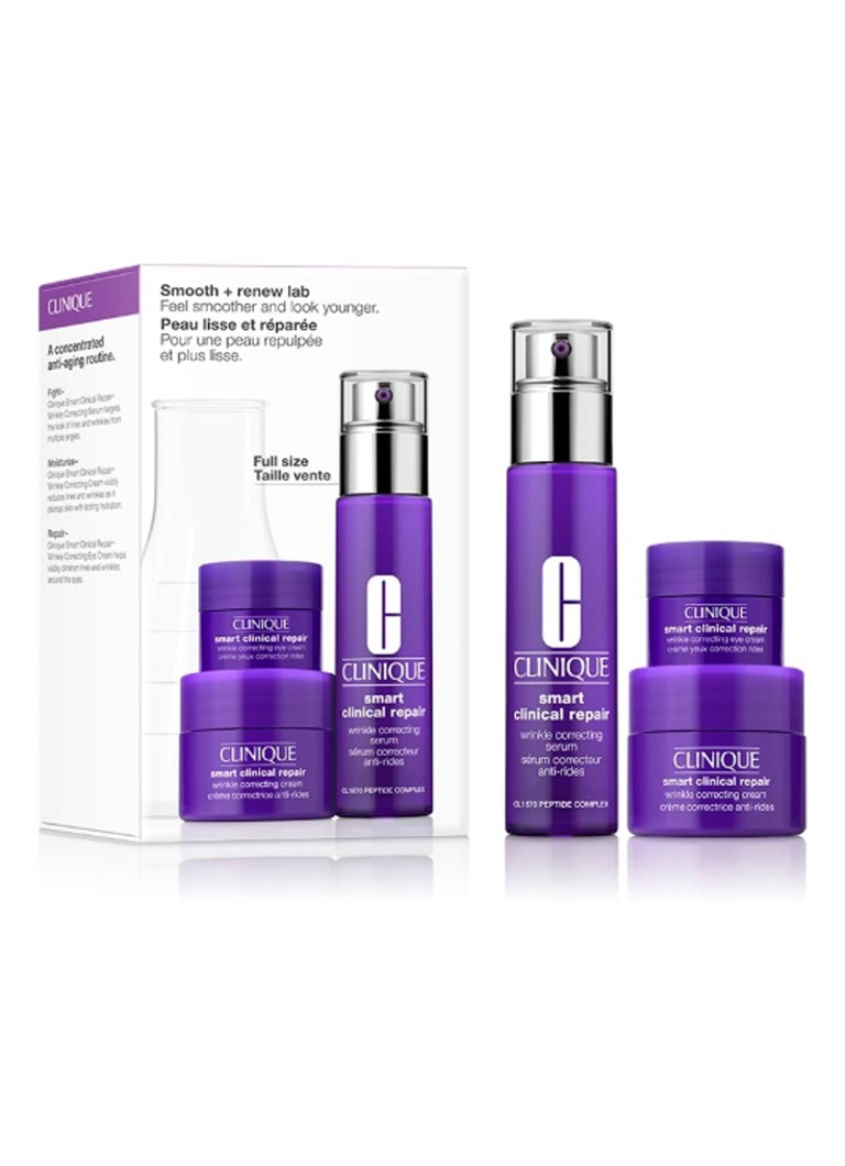 Clinique Clinique Smooth + Renew Lab Set - verzorgingsset 3STUKS Cadeausets - Deal