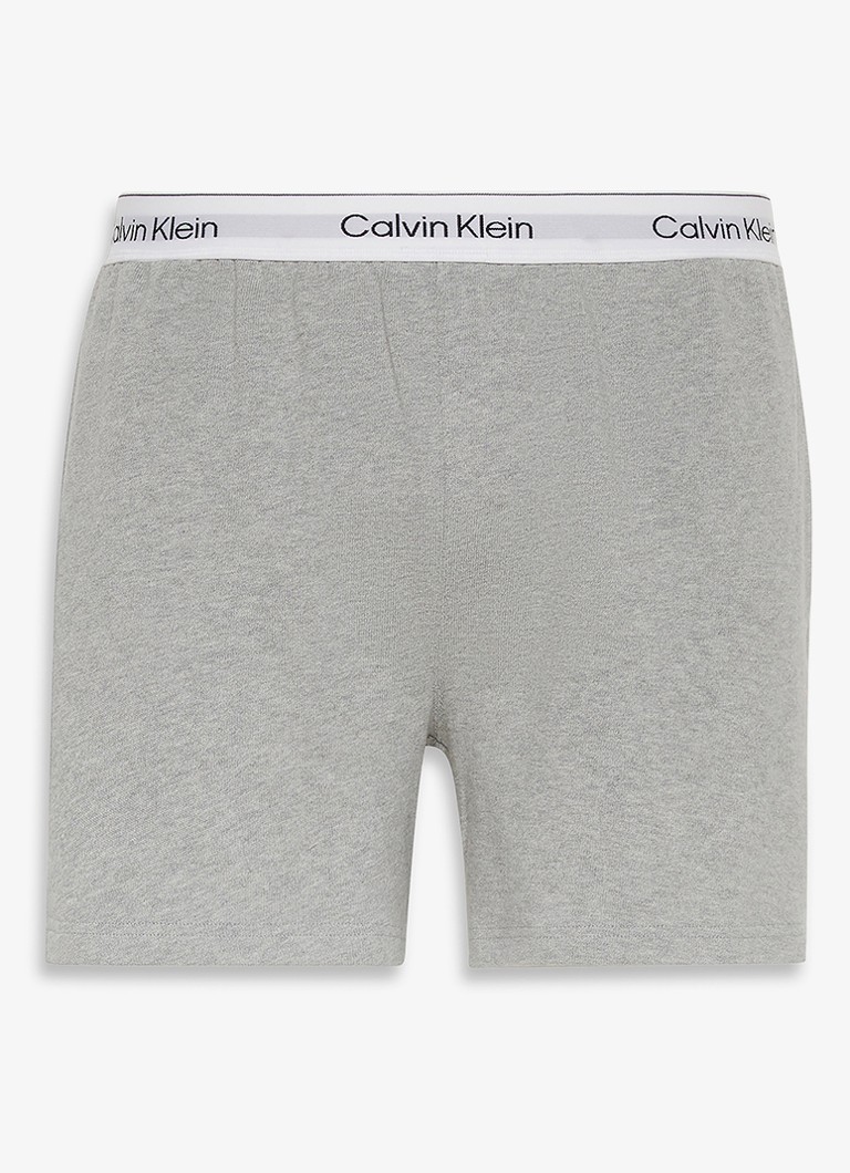 Calvin Klein Heren Pyjamashorts met logoband in de kleur Lichtgrijs, maat: S