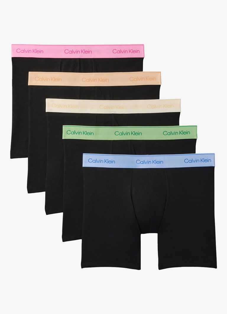 Calvin Klein Heren Boxershorts met logoband in 5-pack in de kleur Groen, maat: L