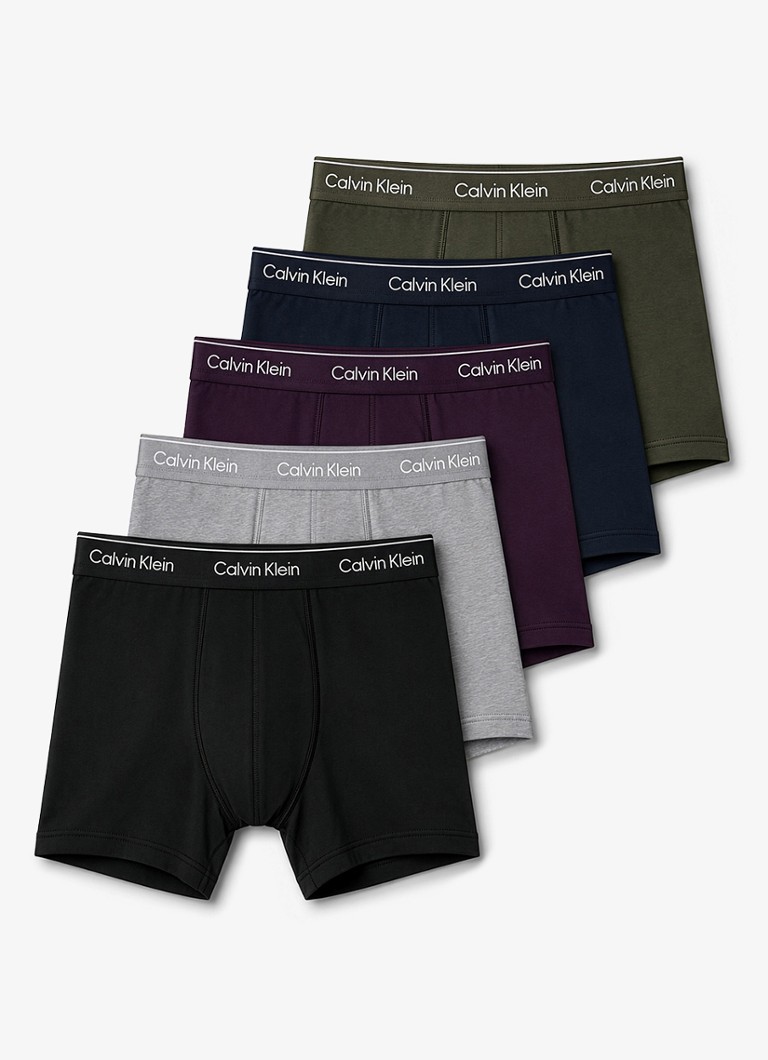 Calvin Klein Heren Boxershorts met logoband in 5-pack in de kleur Paars, maat: XL