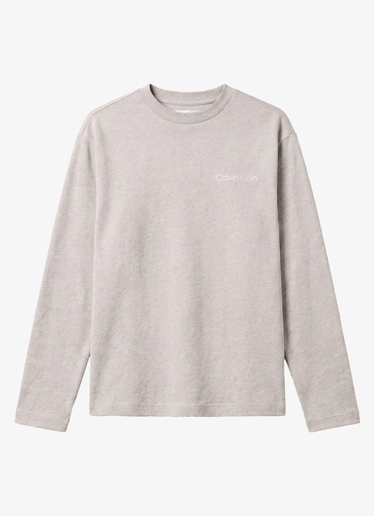 Calvin Klein Dames Pyjamashirt met logo in de kleur Grijs, maat: S