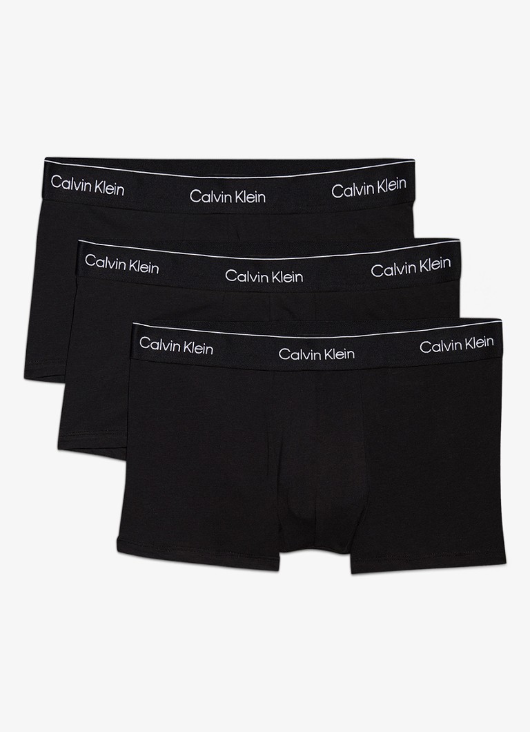 Calvin Klein Heren Low Rise Trunk boxershorts 3-pack in de kleur Diepzwart, maat: XL